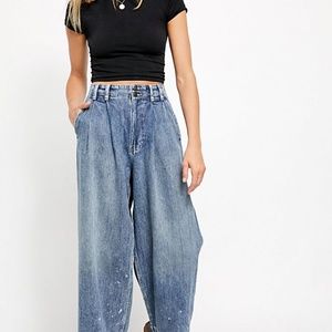 Free People East Coast Wide Leg Trouser Jeans: Size 24
